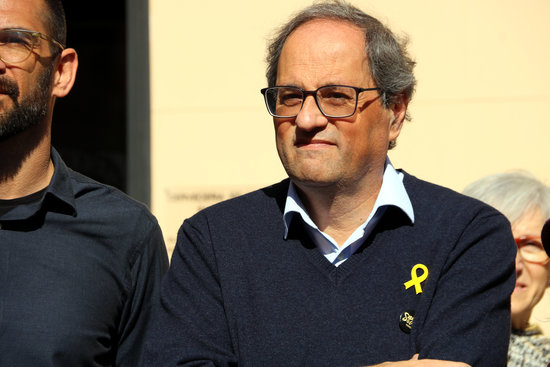 Catalan president Quim Torra during an act in Sabadell on February 17 2019 (by Estefania Escolà)